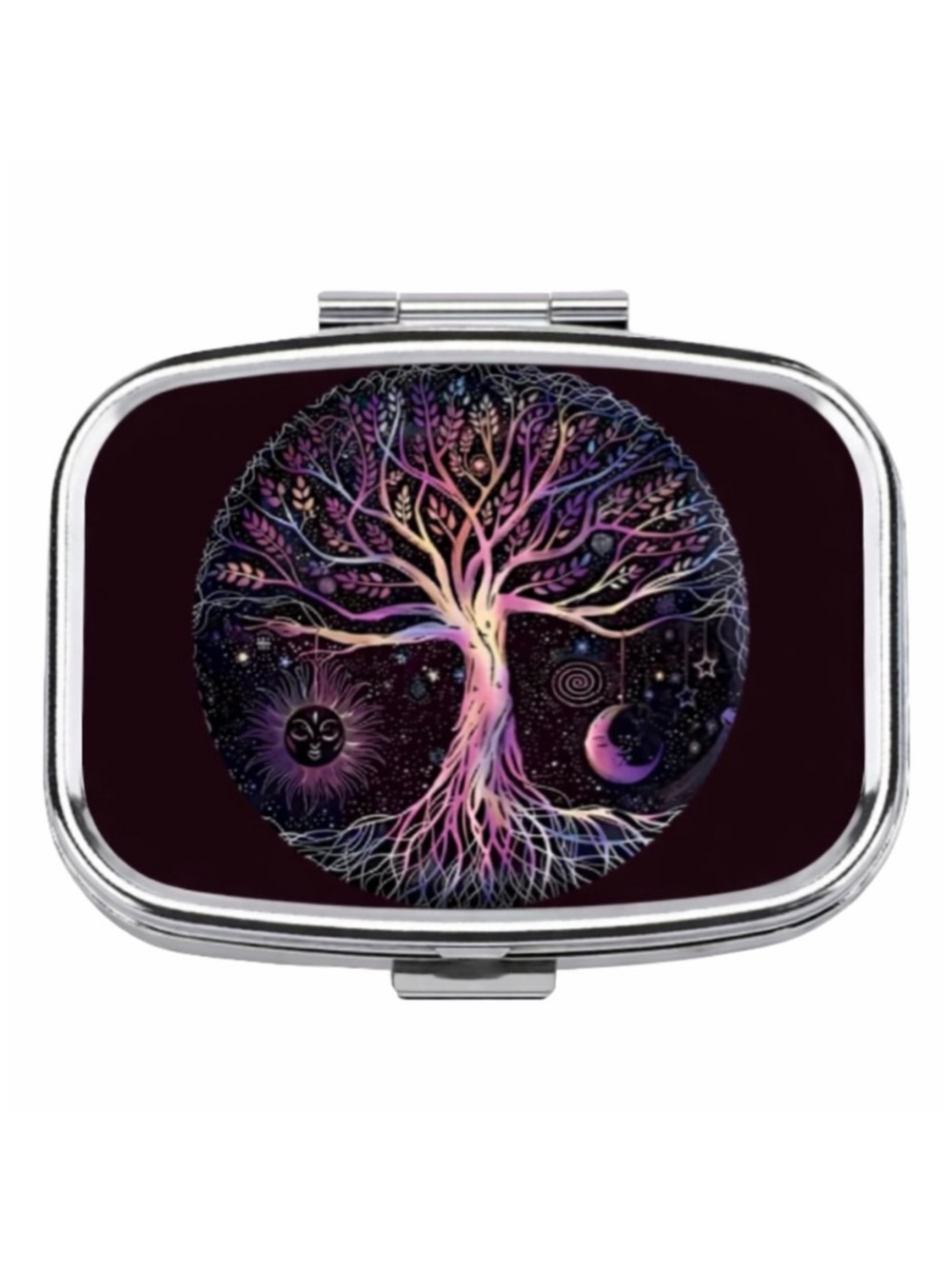 Celestial Tree of Life Pill Box Sun Moon Travel Organizer